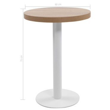vidaXL Τραπέζι Bistro Ανοιχτό Καφέ από MDF 60x75cm 1 τεμ.
