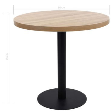 vidaXL Τραπέζι Bistro Ανοιχτό Καφέ από MDF 80x75cm 1 τεμ.