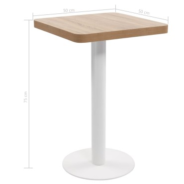 vidaXL Τραπέζι Bistro Ανοιχτό Καφέ 50x50cm από MDF 1 τεμ.