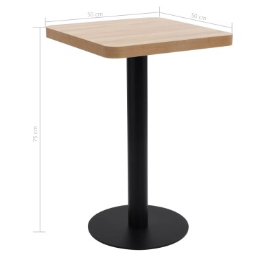 vidaXL Τραπέζι Bistro Ανοιχτό Καφέ 50x50cm από MDF 1 τεμ.