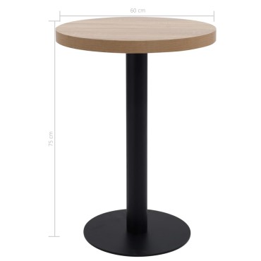 vidaXL Τραπέζι Bistro Ανοιχτό Καφέ από MDF 60x75cm 1 τεμ.