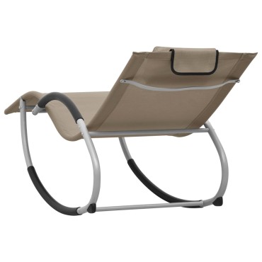 vidaXL Ξαπλώστρα Χρώμα Taupe από Textilene με Μαξιλάρι 65x155x83cm 1 τεμ.
