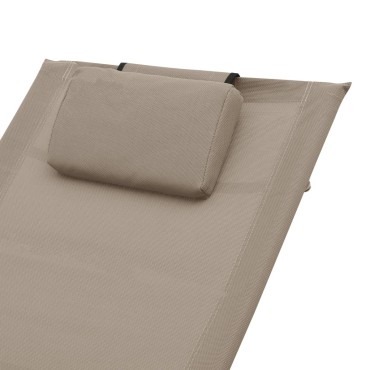 vidaXL Ξαπλώστρα Χρώμα Taupe από Textilene με Μαξιλάρι 65x155x83cm 1 τεμ.