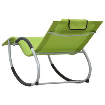 vidaXL Ξαπλώστρα Πράσινη από Textilene με Μαξιλάρι 65x155x83cm 1 τεμ.