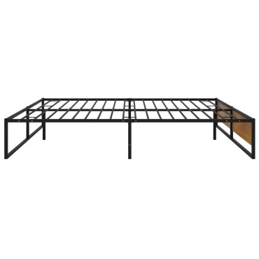 vidaXL Πλαίσιο Κρεβατιού Μαύρο 140x200cm Μεταλλικό 1 τεμ. - Διπλό