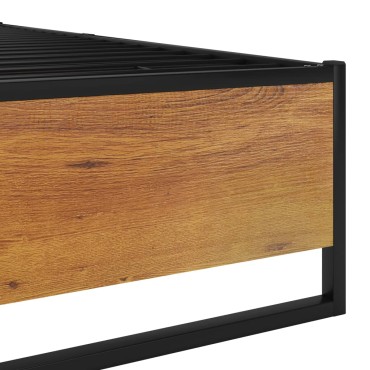 vidaXL Πλαίσιο Κρεβατιού Μαύρο 140x200cm Μεταλλικό 1 τεμ. - Διπλό