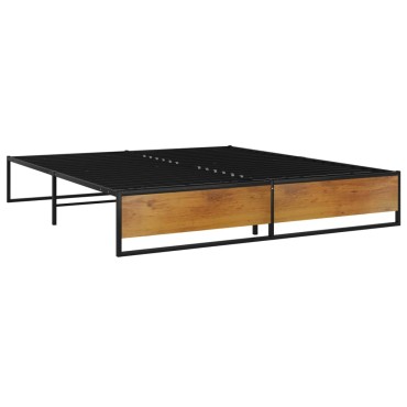 vidaXL Πλαίσιο Κρεβατιού Μαύρο 160x200cm Μεταλλικό 1 τεμ. - Διπλό