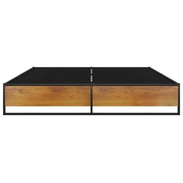 vidaXL Πλαίσιο Κρεβατιού Μαύρο 160x200cm Μεταλλικό 1 τεμ. - Διπλό