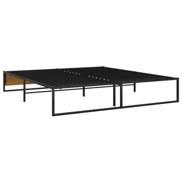 vidaXL Πλαίσιο Κρεβατιού Μαύρο 160x200cm Μεταλλικό 1 τεμ. - Διπλό