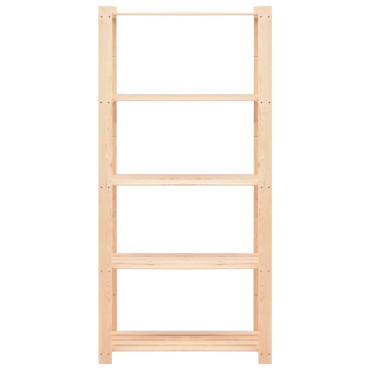 vidaXL Ραφιέρα 5 Επιπέδων 250 κ. 80x38x170 εκ. από Μασίφ Ξύλο Πεύκου