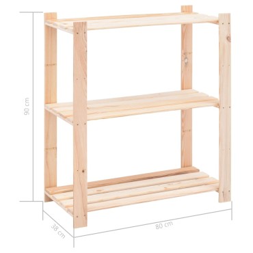 vidaXL Ραφιέρες 3 Επιπέδων 5 τεμ 150 κ. 80x38x90 εκ. Μασίφ Ξύλο Πεύκου