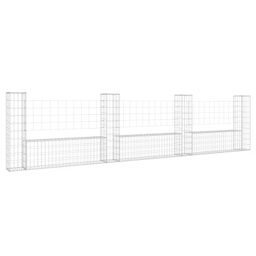 vidaXL Συρματοκιβώτια Στύλοι σε U Σχήμα 4 τεμ. 380x20x100cm Σιδερένια