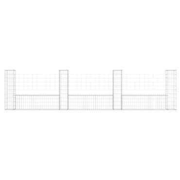 vidaXL Συρματοκιβώτια Στύλοι σε U Σχήμα 4 τεμ. 380x20x100cm Σιδερένια