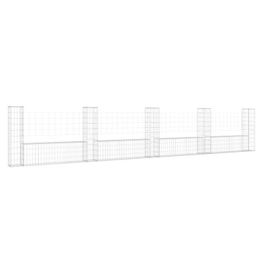 vidaXL Συρματοκιβώτια Στύλοι σε U Σχήμα 5 τεμ. 500x20x100cm Σιδερένια