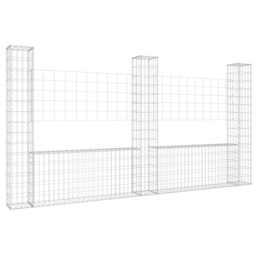 vidaXL Συρματοκιβώτια Στύλοι σε U Σχήμα 3 τεμ. 260x20x150cm Σιδερένια