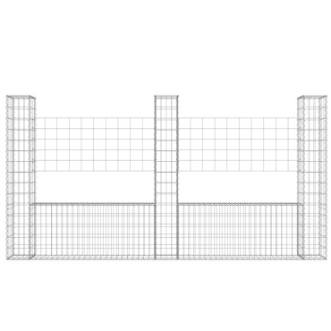 vidaXL Συρματοκιβώτια Στύλοι σε U Σχήμα 3 τεμ. 260x20x150cm Σιδερένια