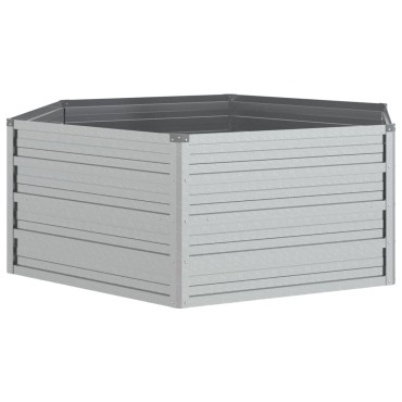 vidaXL Ζαρντινιέρα Υπερυψωμένη Ασημί 129 x 45 εκ. Γαλβανισμ. Χάλυβας