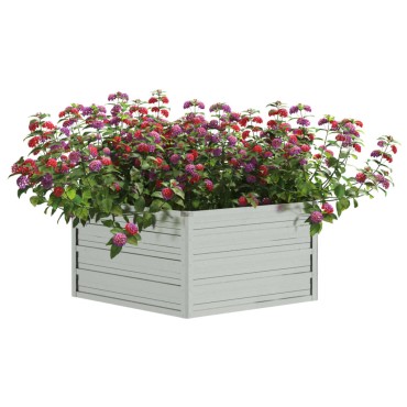 vidaXL Ζαρντινιέρα Υπερυψωμένη Ασημί 129 x 45 εκ. Γαλβανισμ. Χάλυβας