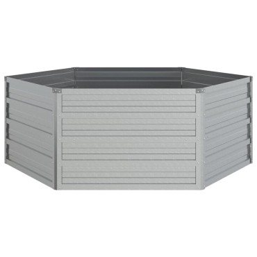 vidaXL Ζαρντινιέρα Υπερυψωμένη Ασημί 129 x 45 εκ. Γαλβανισμ. Χάλυβας