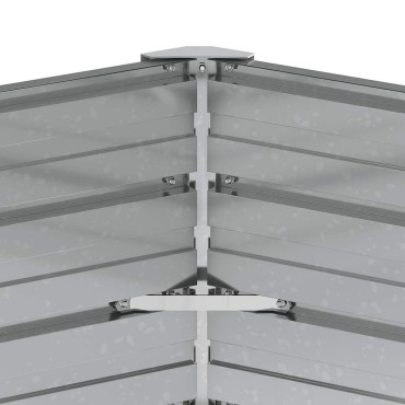 vidaXL Ζαρντινιέρα Υπερυψωμένη Ασημί 129 x 45 εκ. Γαλβανισμ. Χάλυβας