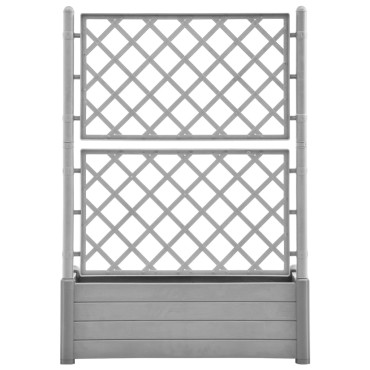 vidaXL Ζαρντινιέρα Κήπου με Καφασωτό Γκρι 100 x 43 x 142 εκ. από PP