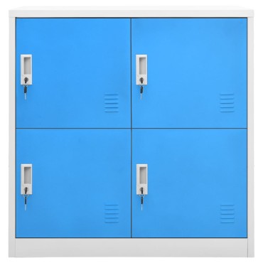 vidaXL Φοριαμοί 2 τεμ. Ανοιχτό Γκρι/Μπλε 90x45x92,5cm Ατσάλινοι