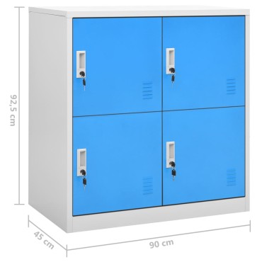 vidaXL Φοριαμοί 2 τεμ. Ανοιχτό Γκρι/Μπλε 90x45x92,5cm Ατσάλινοι