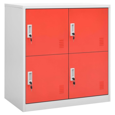 vidaXL Φοριαμοί 2 τεμ. Ανοιχτό Γκρι/Κόκκινο 90x45x92,5cm Ατσάλινοι