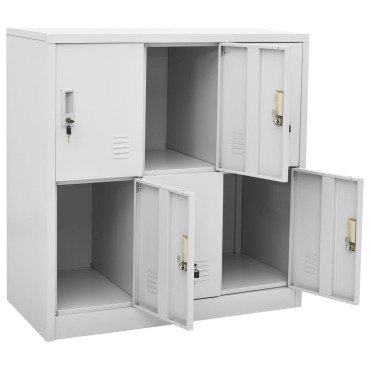 vidaXL Φοριαμοί 2 τεμ. Ανοιχτό Γκρι 90x45x92,5cm Ατσάλινοι