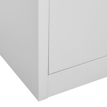 vidaXL Φοριαμοί 2 τεμ. Ανοιχτό Γκρι 90x45x92,5cm Ατσάλινοι