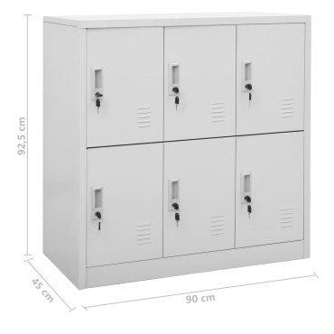 vidaXL Φοριαμοί 2 τεμ. Ανοιχτό Γκρι 90x45x92,5cm Ατσάλινοι