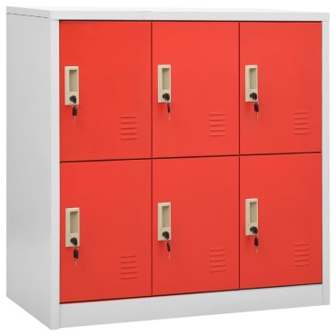 vidaXL Φοριαμοί 2 τεμ. Ανοιχτό Γκρι/Κόκκινο 90x45x92,5cm Ατσάλινοι