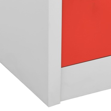 vidaXL Φοριαμοί 2 τεμ. Ανοιχτό Γκρι/Κόκκινο 90x45x92,5cm Ατσάλινοι
