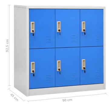 vidaXL Φοριαμοί 5 τεμ. Ανοιχτό Γκρι/Μπλε 90x45x92,5cm Ατσάλινοι