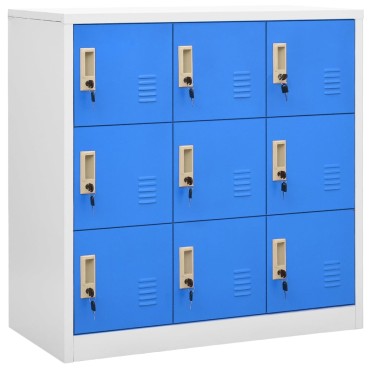 vidaXL Φοριαμοί 2 τεμ. Ανοιχτό Γκρι/Μπλε 90x45x92,5cm Ατσάλινοι
