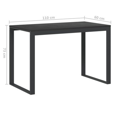 vidaXL Γραφείο Υπολογιστή Μαύρο 110x60x73cm από Μοριοσανίδα 1 τεμ.