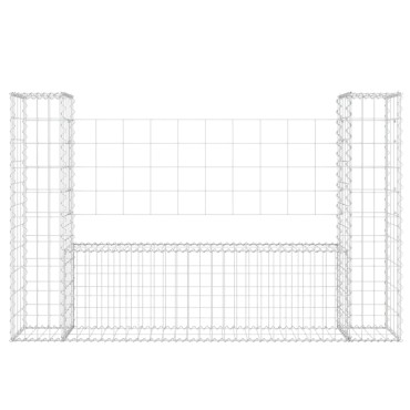 vidaXL Συρματοκιβώτιο σε U Σχήμα με 2 Στύλους 140x20x100cm Σιδερένιο