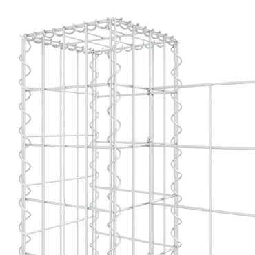 vidaXL Συρματοκιβώτιο σε U Σχήμα με 2 Στύλους 140x20x100cm Σιδερένιο