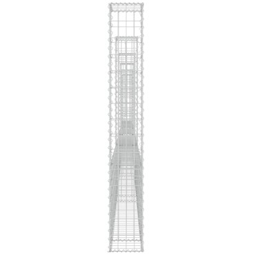 vidaXL Συρματοκιβώτιο σε U Σχήμα με 6 Στύλους 620x20x150cm Σιδερένιο
