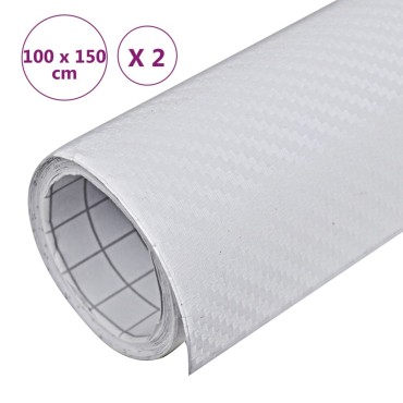 vidaXL Μεμβράνες Αυτοκινήτου 3D 2 τεμ. Λευκές 100 x 150 εκ.