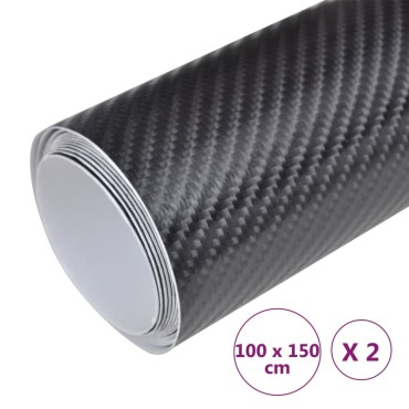 vidaXL Μεμβράνες Αυτοκινήτου 4D 2 τεμ. Μαύρες 100 x 150 εκ.