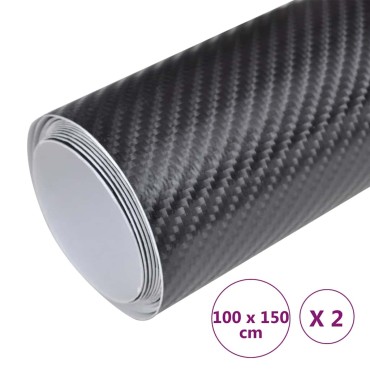 vidaXL Μεμβράνες Αυτοκινήτου 4D 2 τεμ. Μαύρες 100 x 150 εκ.