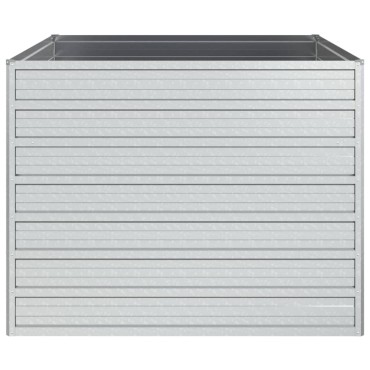 vidaXL Ζαρντινιέρα Υπερυψωμένη Ασημί 100x100x77 εκ. Γαλβανισμ. Χάλυβας