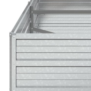 vidaXL Ζαρντινιέρα Υπερυψωμένη Ασημί 160x80x45 εκ. Γαλβανισμ. Χάλυβας