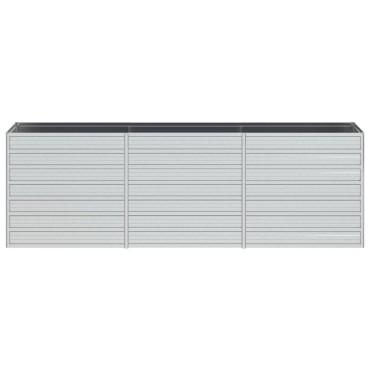 vidaXL Ζαρντινιέρα Υπερυψωμένη Ασημί 240x40x77 εκ. Γαλβανισμ. Χάλυβας