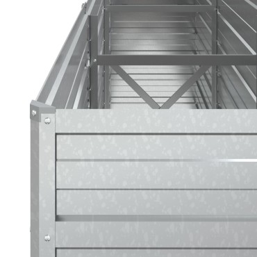 vidaXL Ζαρντινιέρα Υπερυψωμένη Ασημί 240x40x77 εκ. Γαλβανισμ. Χάλυβας