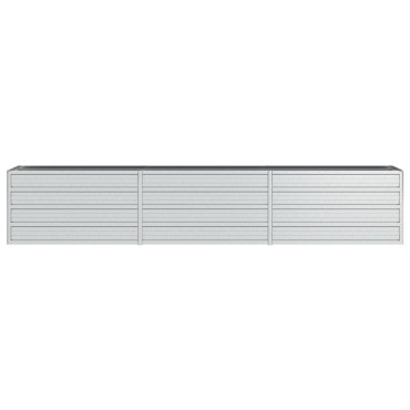 vidaXL Ζαρντινιέρα Υπερυψωμένη Ασημί 240x40x45 εκ. Γαλβανισμ. Χάλυβας