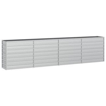 vidaXL Ζαρντινιέρα Υπερυψωμένη Ασημί 320x40x77 εκ. Γαλβανισμ. Χάλυβας