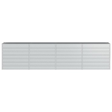 vidaXL Ζαρντινιέρα Υπερυψωμένη Ασημί 320x40x77 εκ. Γαλβανισμ. Χάλυβας