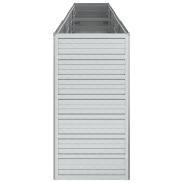 vidaXL Ζαρντινιέρα Υπερυψωμένη Ασημί 320x40x77 εκ. Γαλβανισμ. Χάλυβας